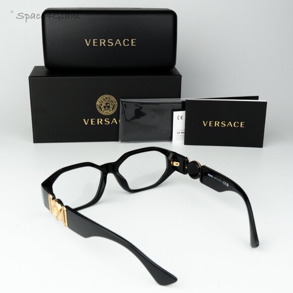 Versace Women Eyeglasses Black Clear Geometric VE3320U GB1 BRAND NEW main image 4